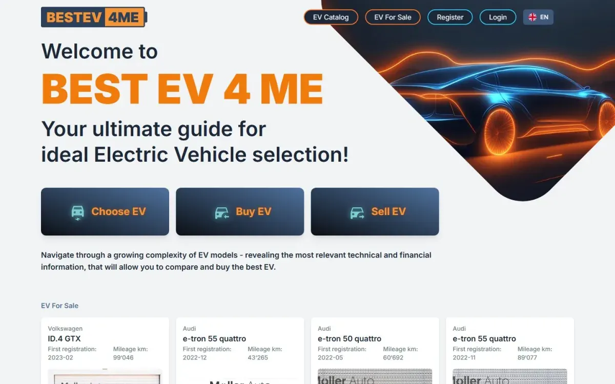 BestEV4me – portalas: svetainė ekrane