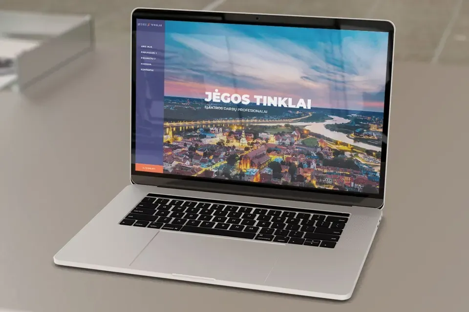 Jėgos tinklai – verslo svetainė: svetainė ekrane