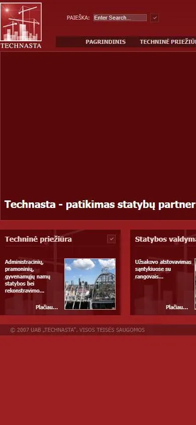 Dabartinė svetainė telefono ekrane
