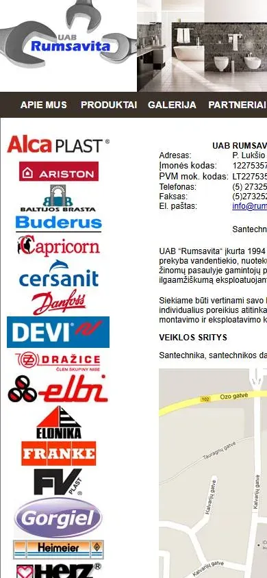 Dabartinė svetainė telefono ekrane