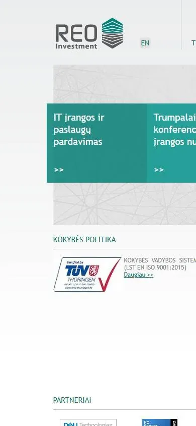Dabartinė svetainė telefono ekrane